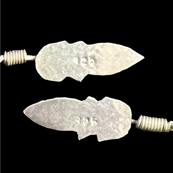 VTG 925 Sterling Silver Faux Turquoise Dream Catcher Feather Dangle Drop Earring - Picture 3 of 6